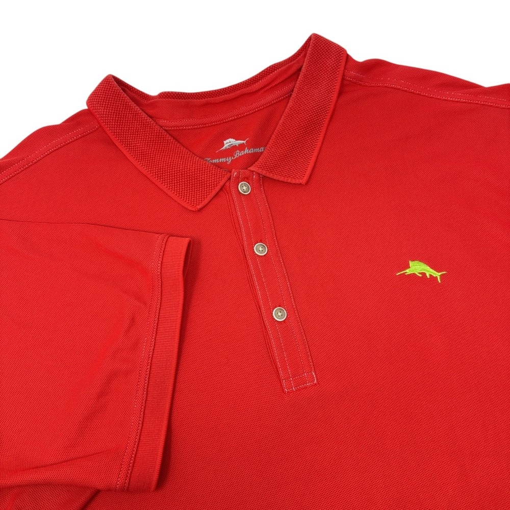 TOMMY BAHAMA Men's Red Short Sleeve Emfielder Polo Shirt Supima Cotton 3XB